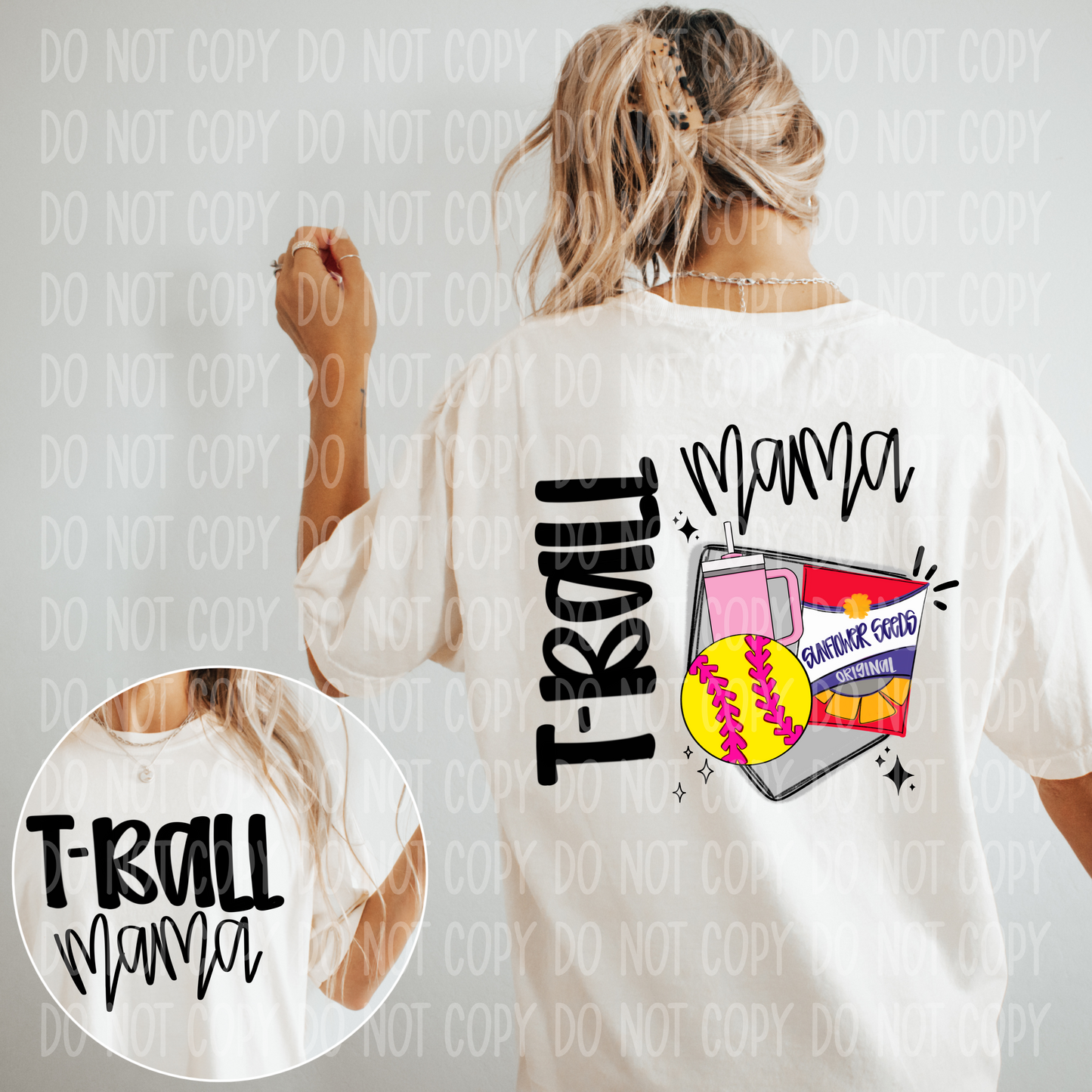 T-Ball Mama (Back) Single Print DTF Transfer