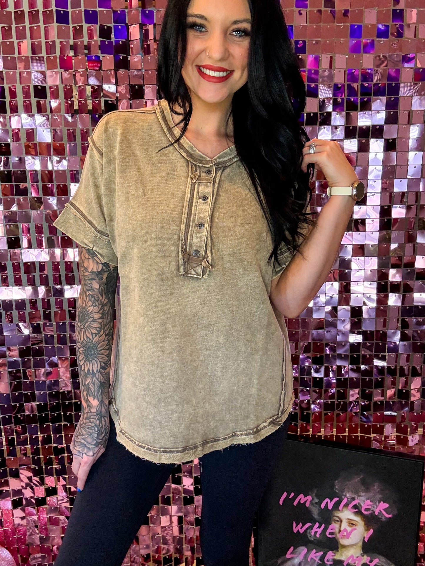 The Maya Oversized Acid Washed Top