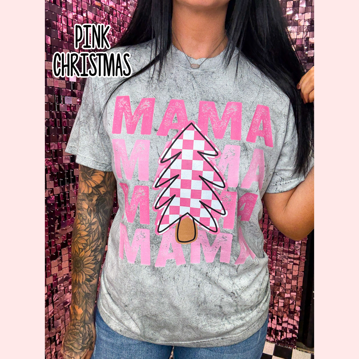 Checkered Mama Tee Or Sweatshirt