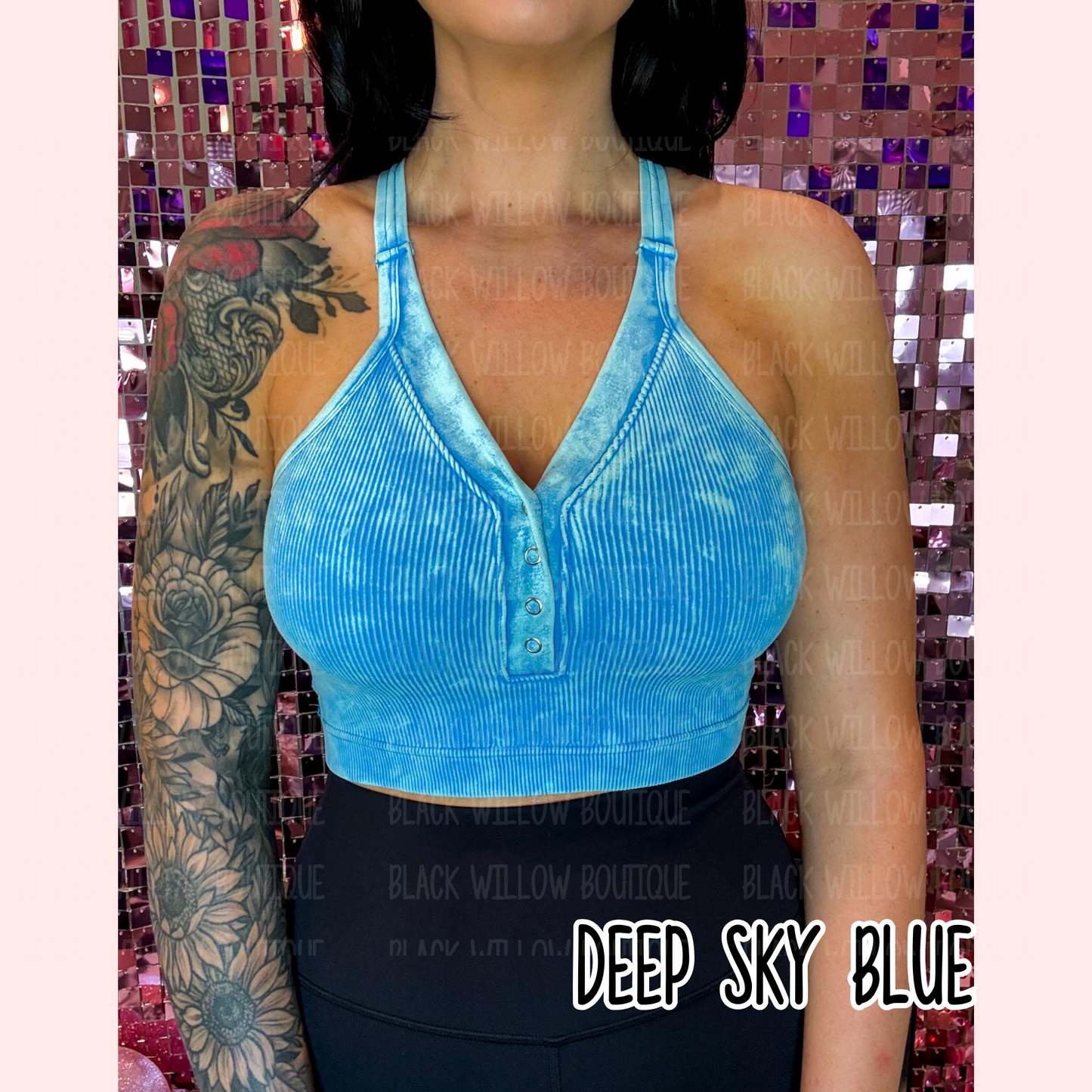 The Mia Acid Washed V-neck Tank