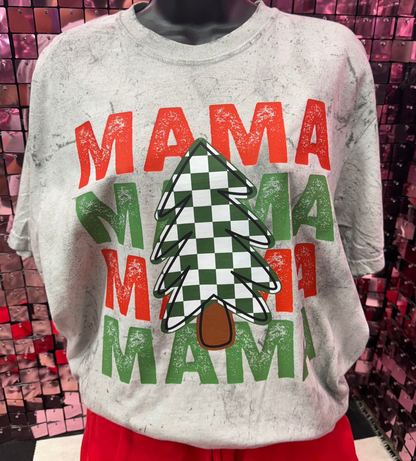 Checkered Mama Tee Or Sweatshirt