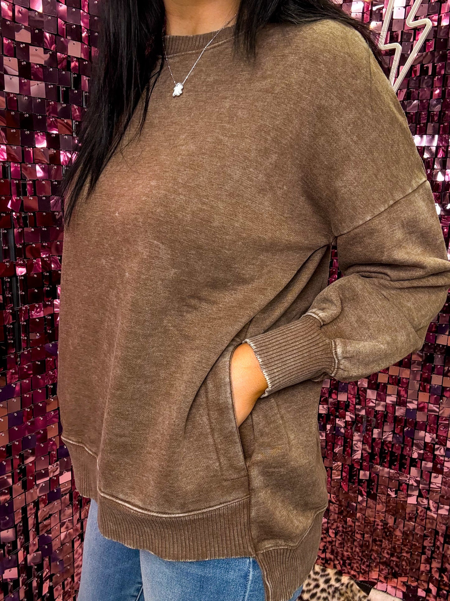 The Stella Acid Washed Fleece Pullover