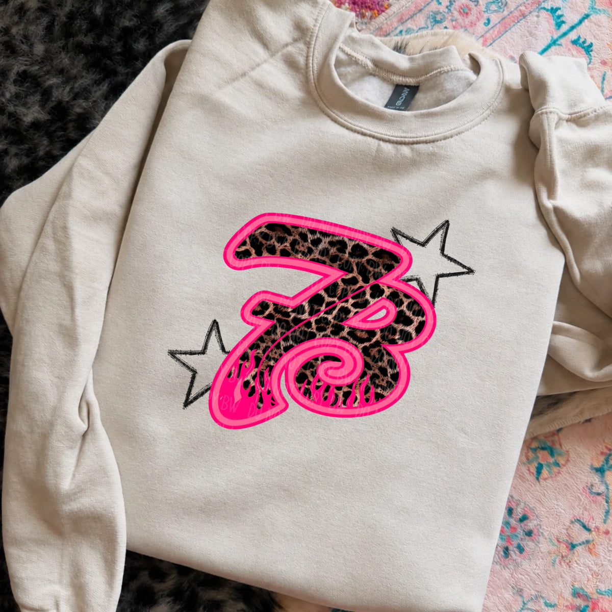 7B Pink Leopard Flames