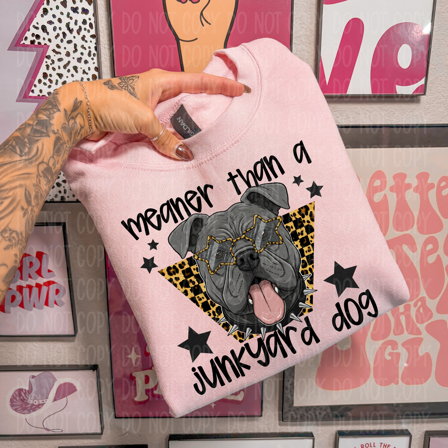 Meaner Than A Junkyard Dog Single Print DTF Transfer