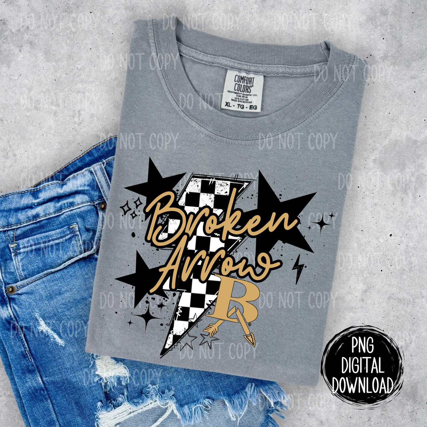 Broken Arrow Tigers | Preppy Grunge Mascot | PNG Digital Download | School Spirit | Trendy Designs | Tigers Mascot