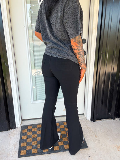 The Flora High Waisted Bell Bottom Flare Jeans