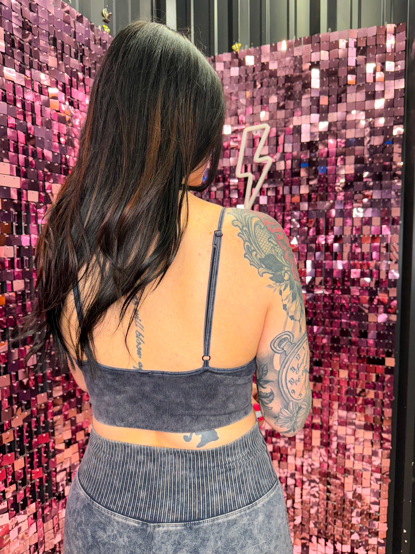 The Raylee Washed Ribbed Seamless Bralette