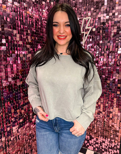 The Julia Mineral Washed Open Back Sweatshirt
