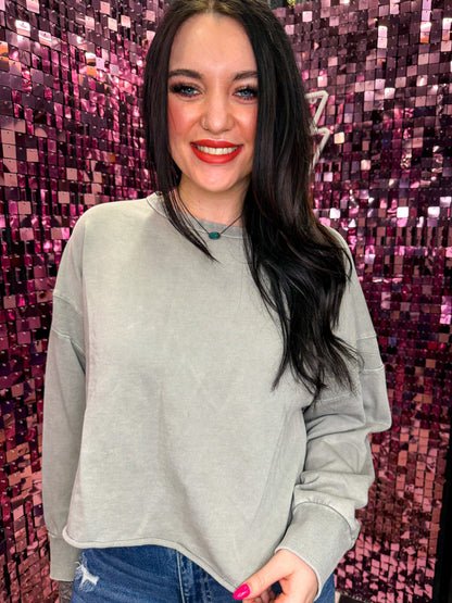 The Julia Mineral Washed Open Back Sweatshirt