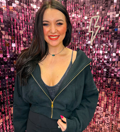 The Remi Cropped Full Zip Hoodie