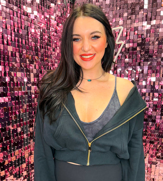 The Remi Cropped Full Zip Hoodie