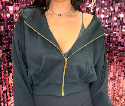 The Remi Cropped Full Zip Hoodie