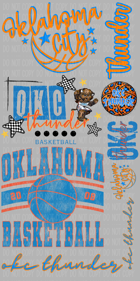 Mini OKC Basketball Pre-Made Gang Sheet 15X30