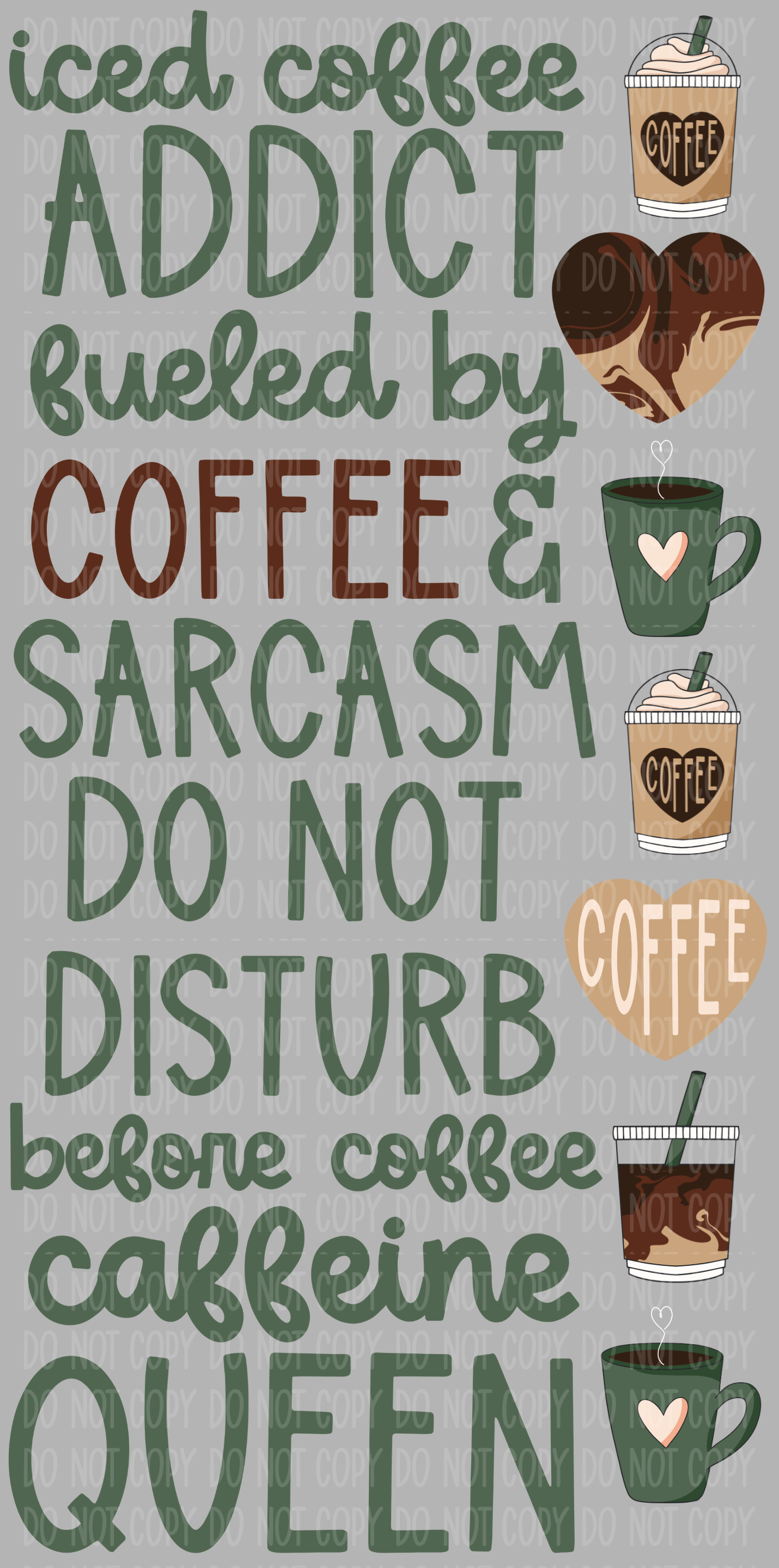 Mini Caffeine Queen Pre-Made Gang Sheet 15X30