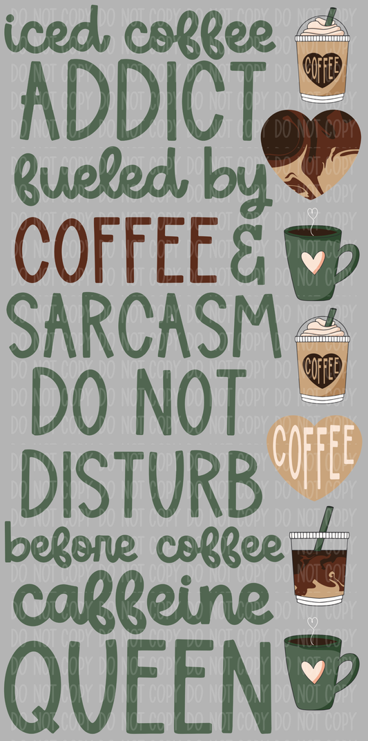 Mini Caffeine Queen Pre-Made Gang Sheet 15X30