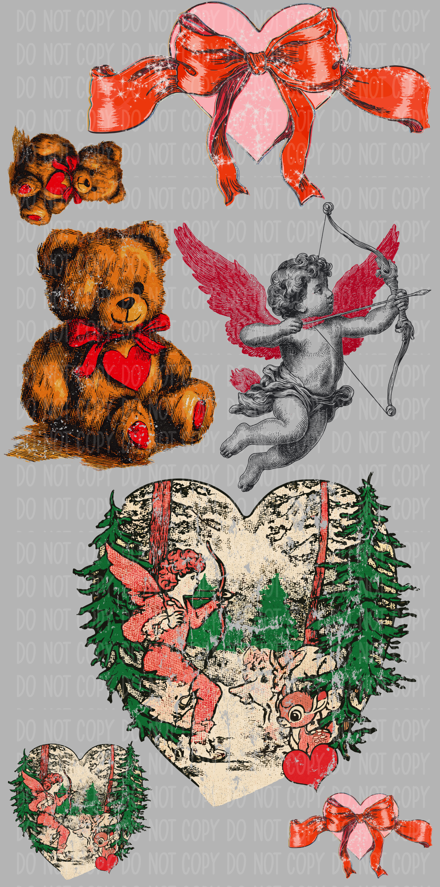 Mini Valentines Pre-Made Gang Sheet 15X30