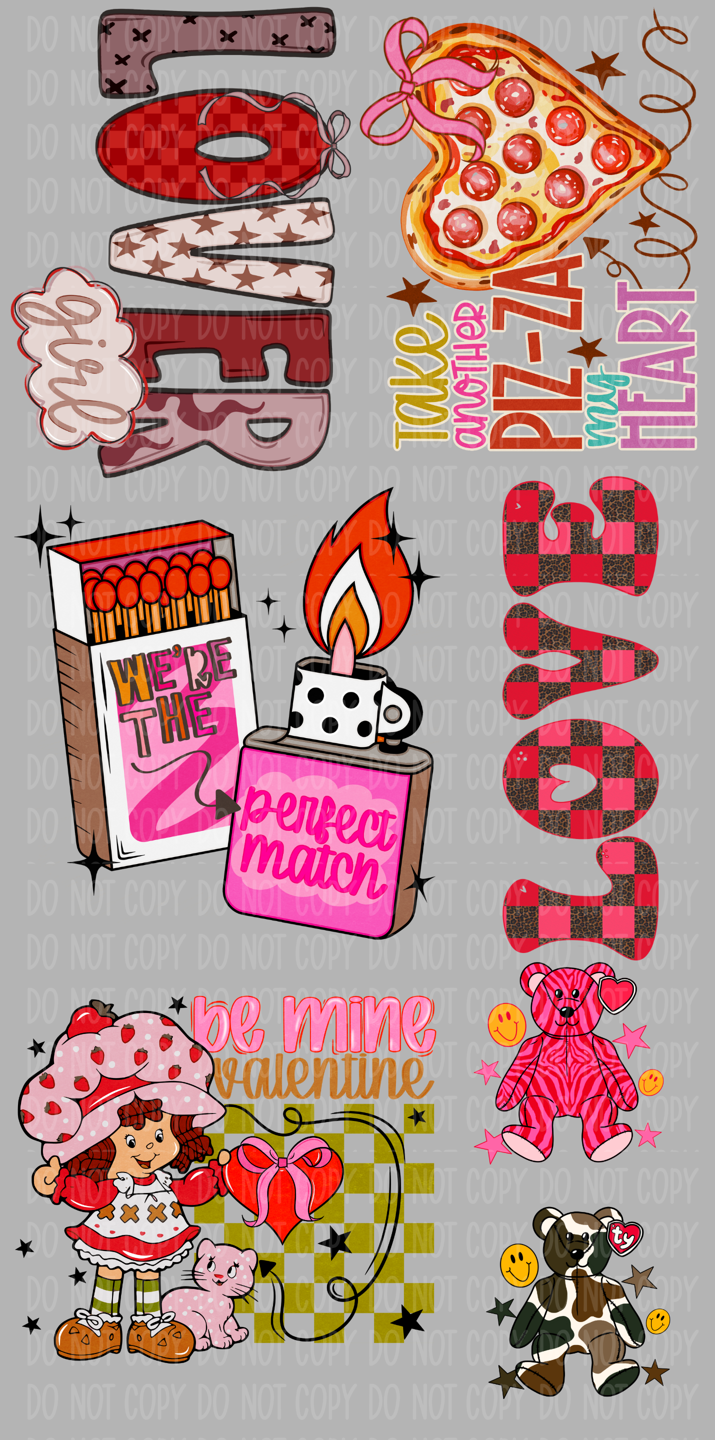 Mini Valentines YOUTH Pre-Made Gang Sheet 15X30