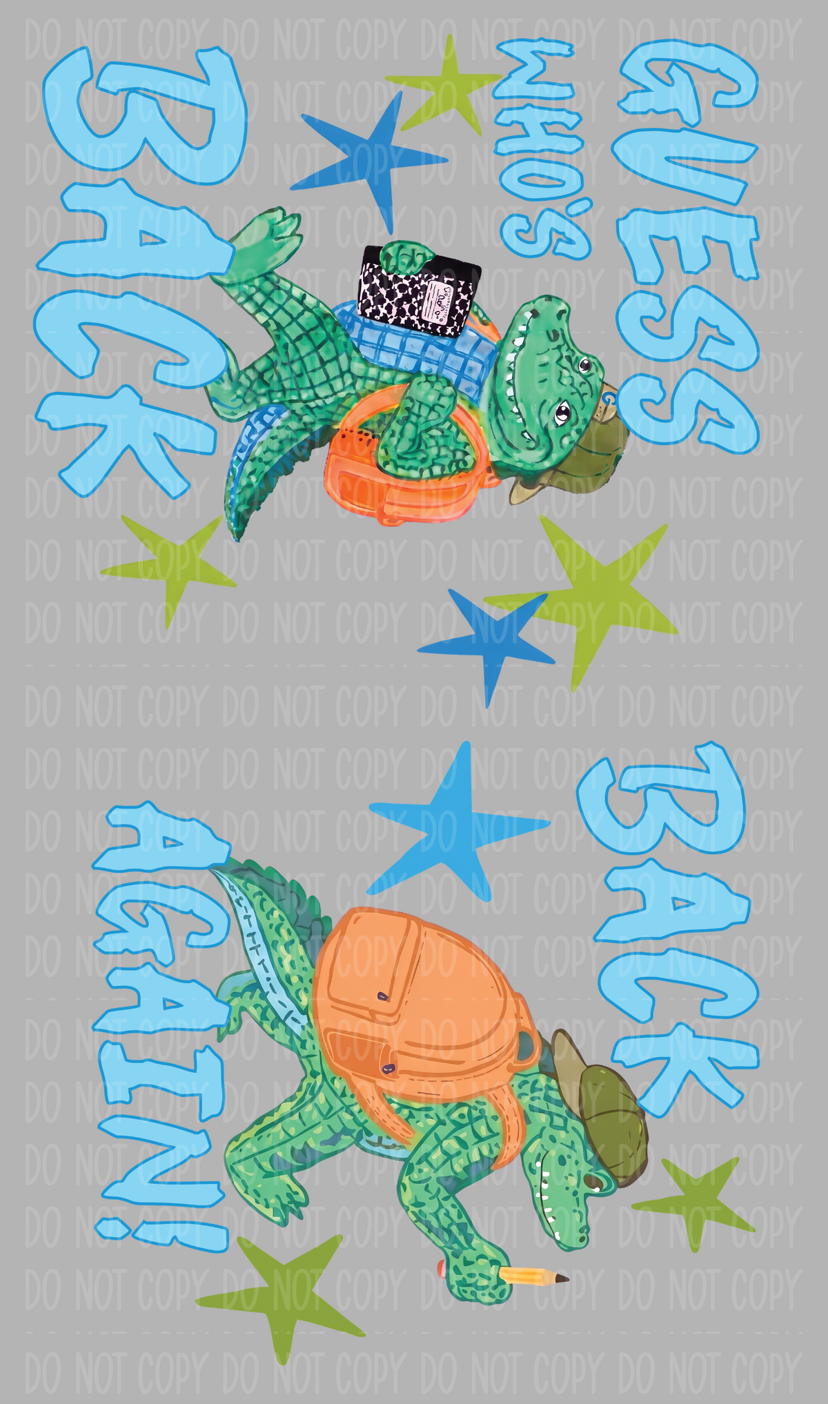 Guess Who's Back Pre-Made Gang Sheet 15X25 Back To School ADULT SIZES