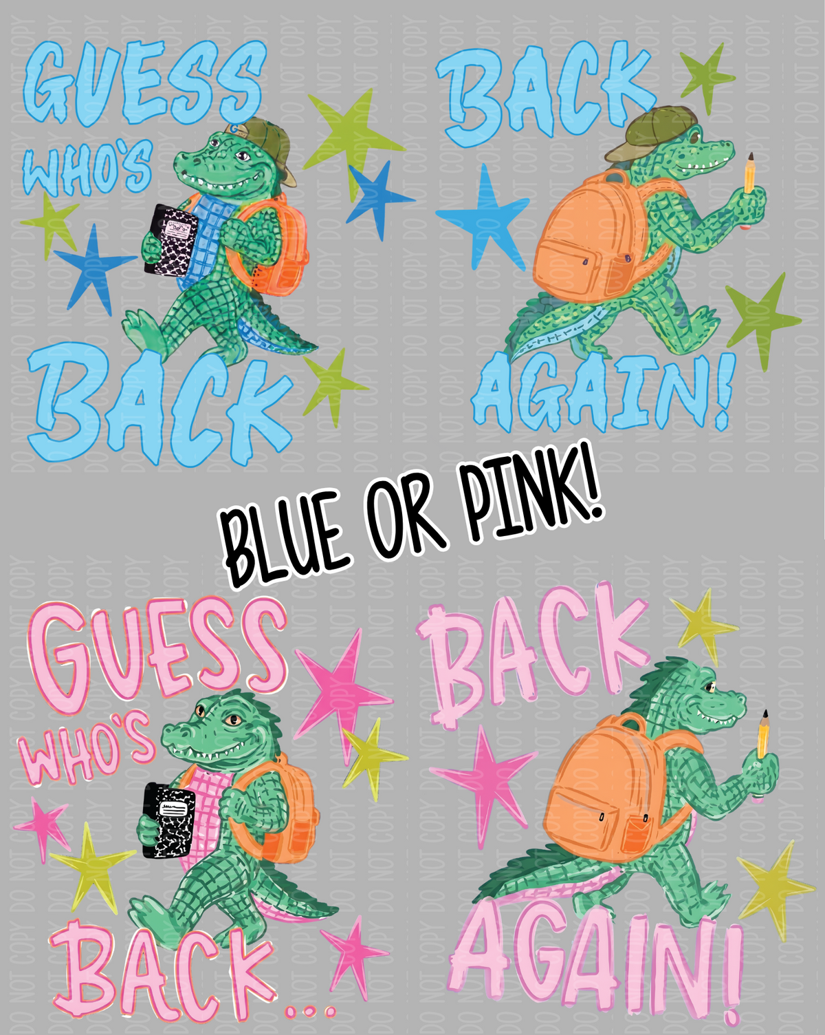 Guess Who's Back Pre-Made Gang Sheet 15X25 Back To School ADULT SIZES