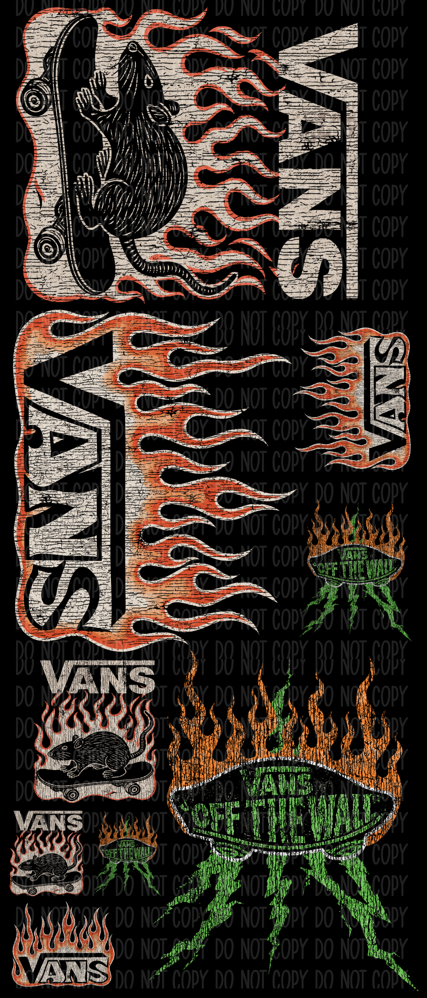 Rad Skater (Halftone) Pre-Made Gang Sheet 15X35
