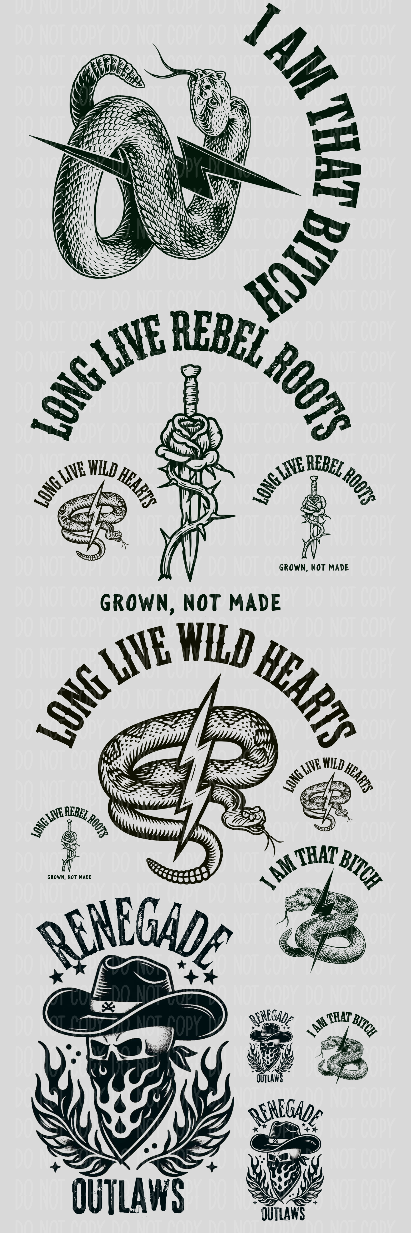 Rebel Soul Pre-Made Gang Sheet 15X45