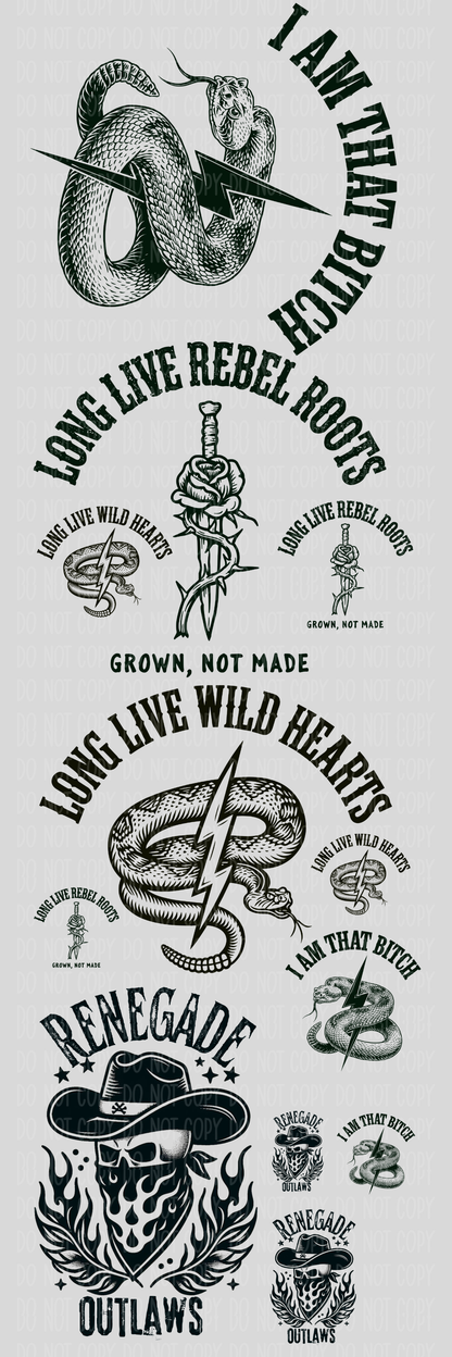Rebel Soul Pre-Made Gang Sheet 15X45