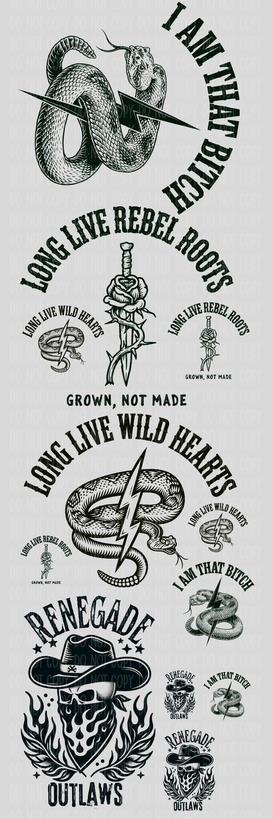 Rebel Soul Pre-Made Gang Sheet 15X45