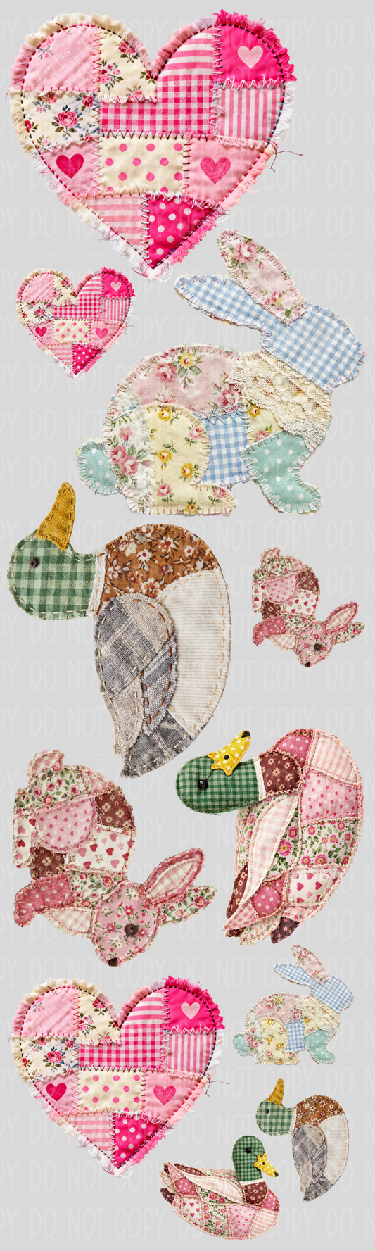 Patchwork Cuties Pre-Made Gang Sheet 15X50