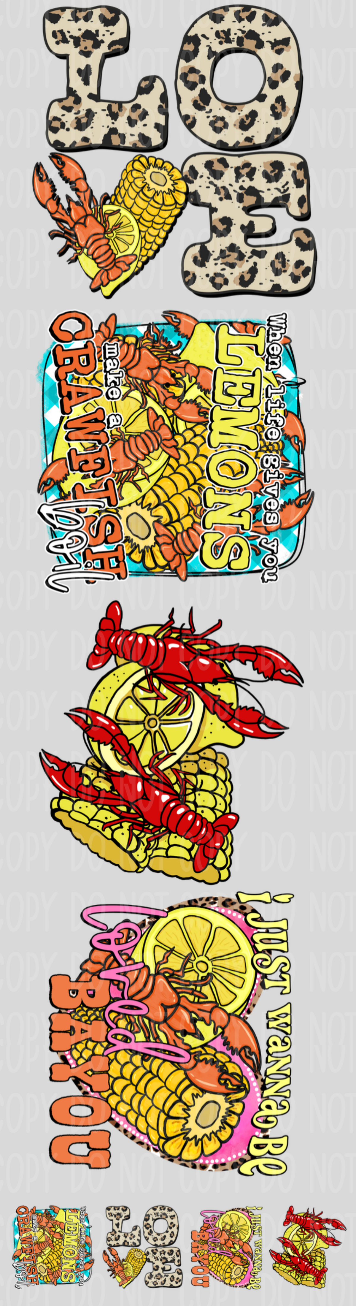 Crawfish Season Pre-Made Gang Sheet 15X55