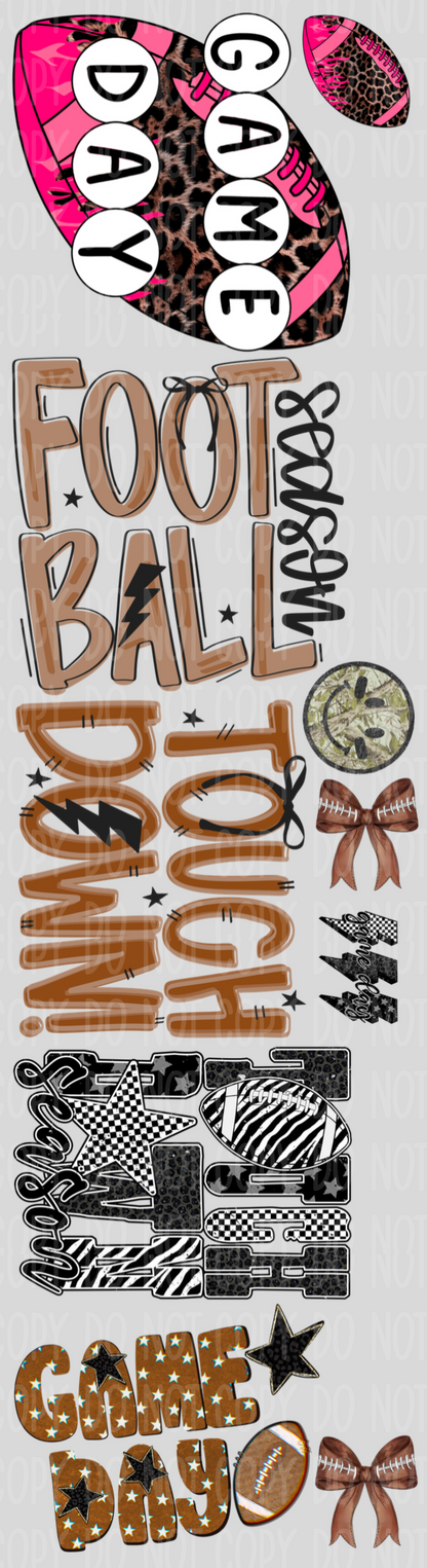 Football Game Day Pre-Made Gang Sheet 15X55