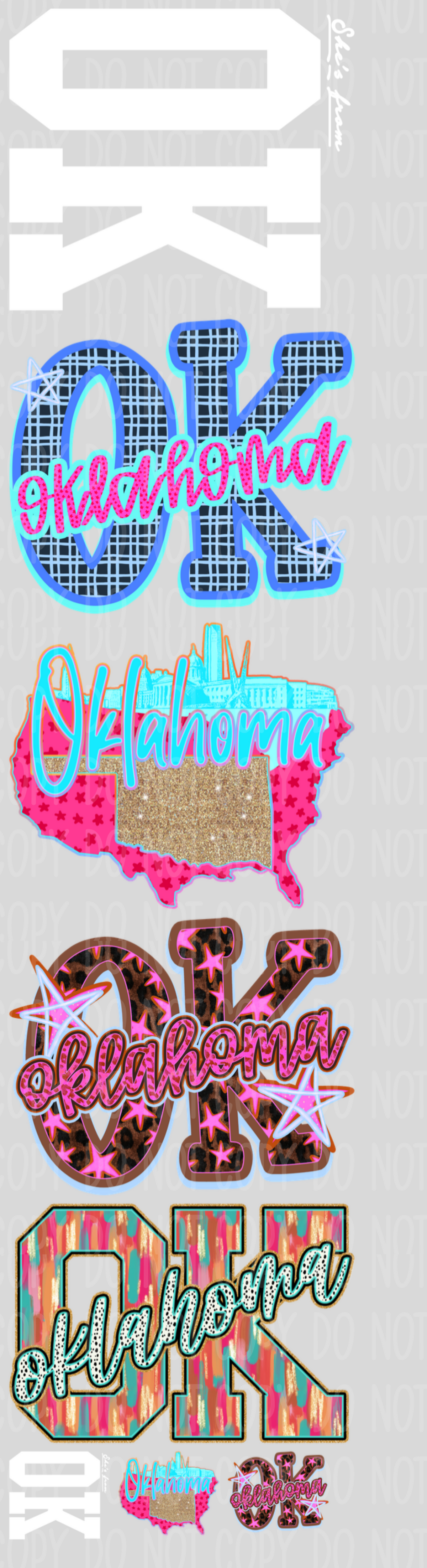 She's From Oklahoma Pre-Made Gang Sheet 15X55