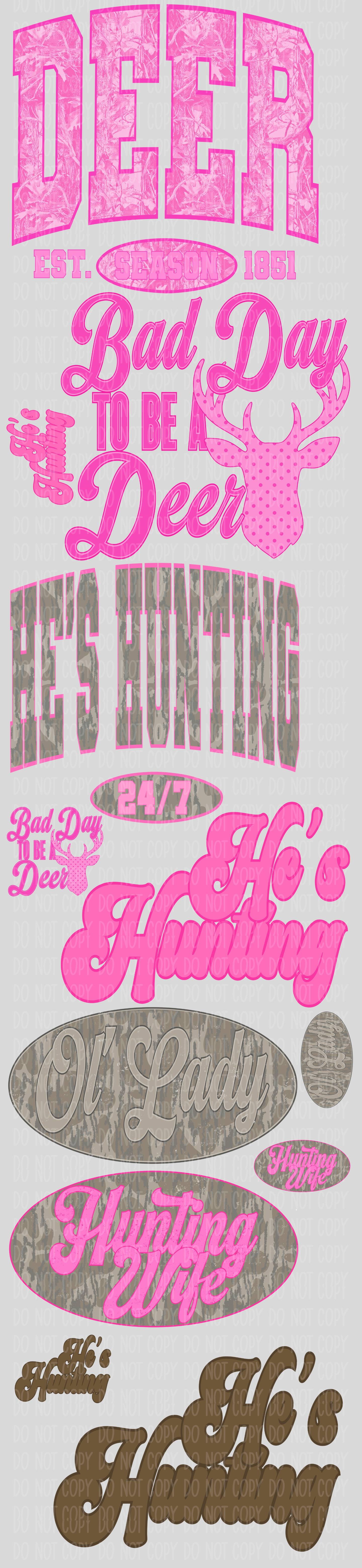 Bad Day To Be A Deer Pre-Made Gang Sheet 15X65
