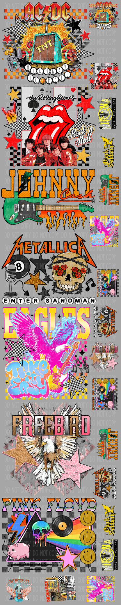 Retro Band Pre-Made Gang Sheet 15X75
