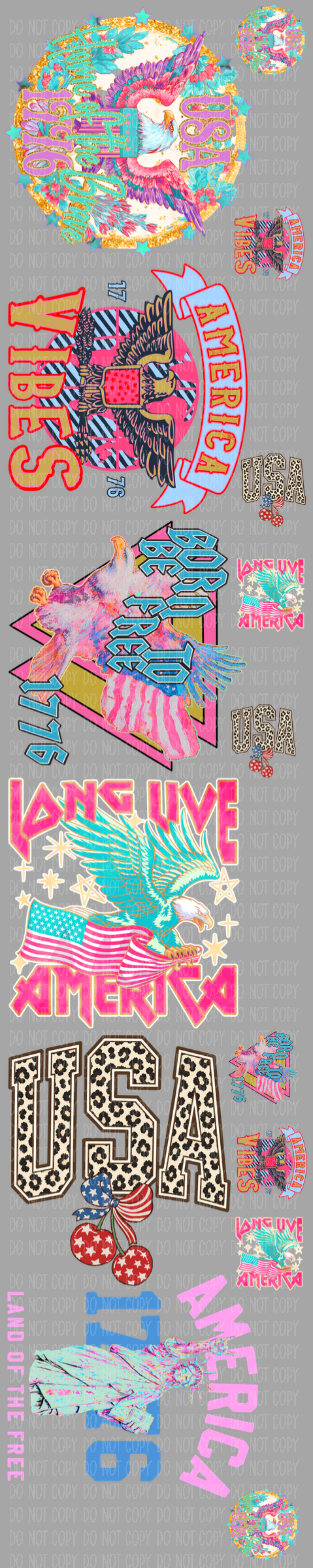USA Pre-Made Gang Sheet 15X75