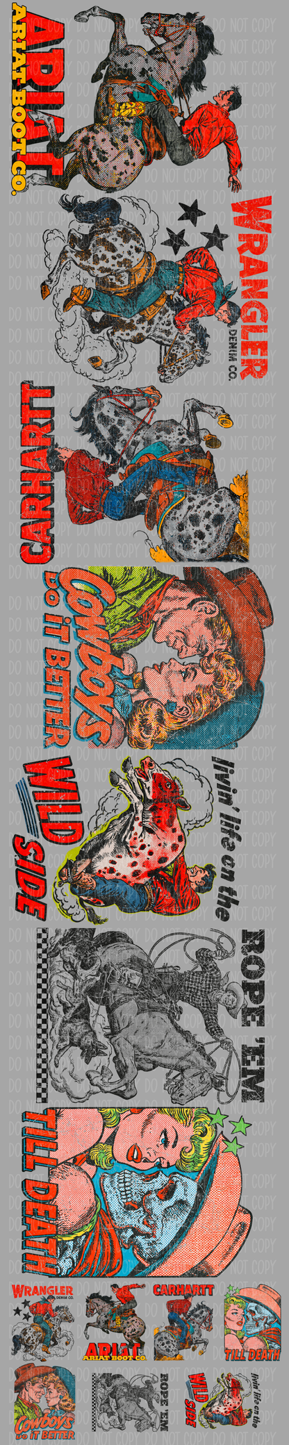 Cowboy Pre-Made Gang Sheet 15X75