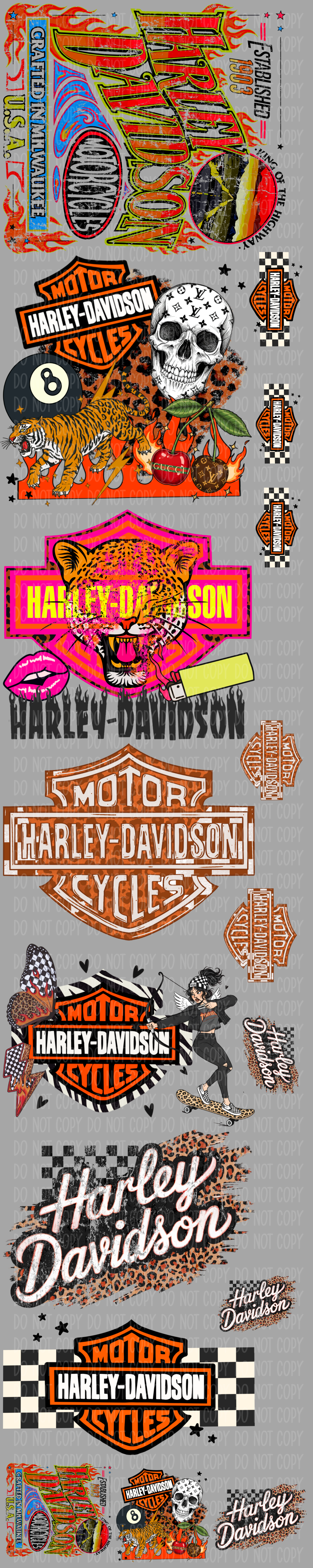 Moto Girl Pre-Made Gang Sheet 15X75