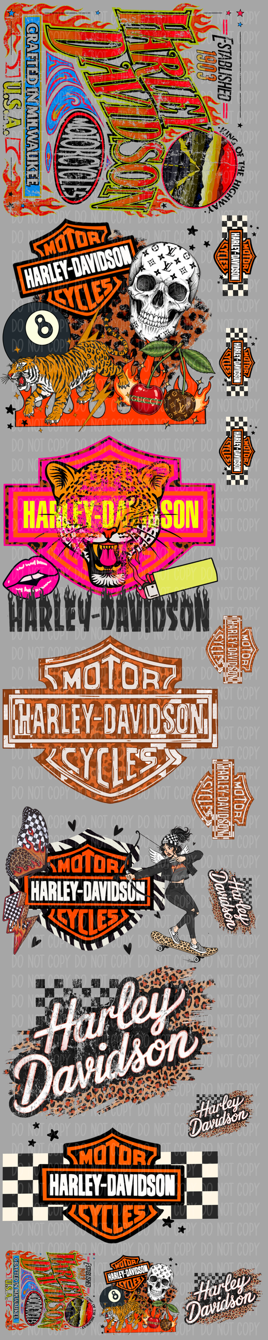 Moto Girl Pre-Made Gang Sheet 15X75
