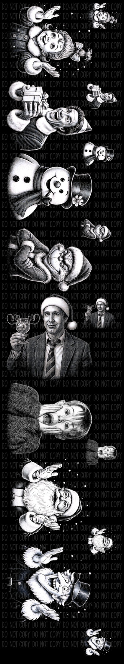 Christmas Characters (Halftone) Pre-Made Gang Sheet 15X85