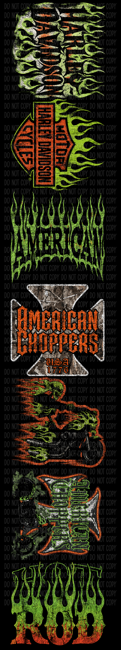 Rad Choppers (Halftone) Pre-Made Gang Sheet 15X85