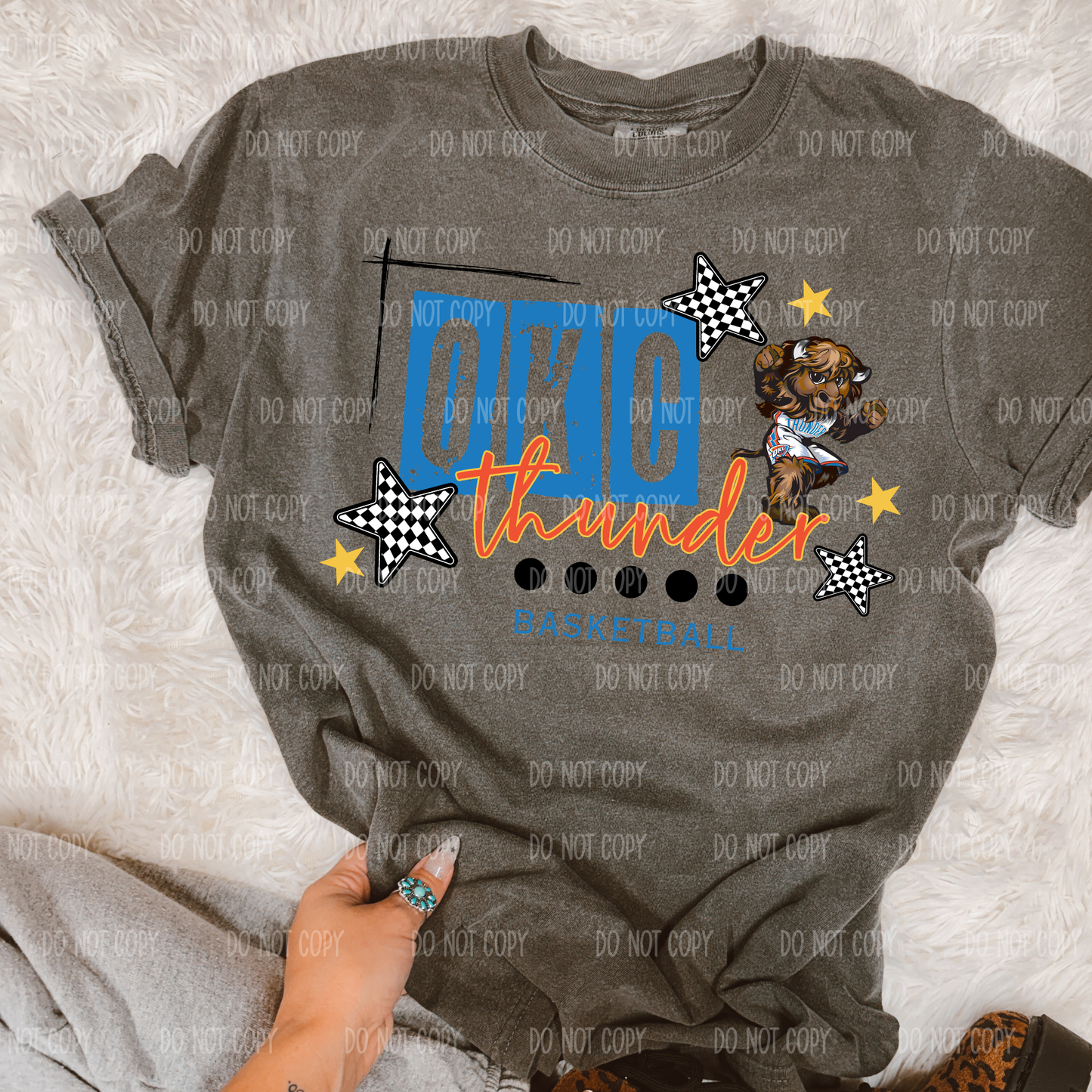 Thunder Basketball Tee Or Sweatshirt