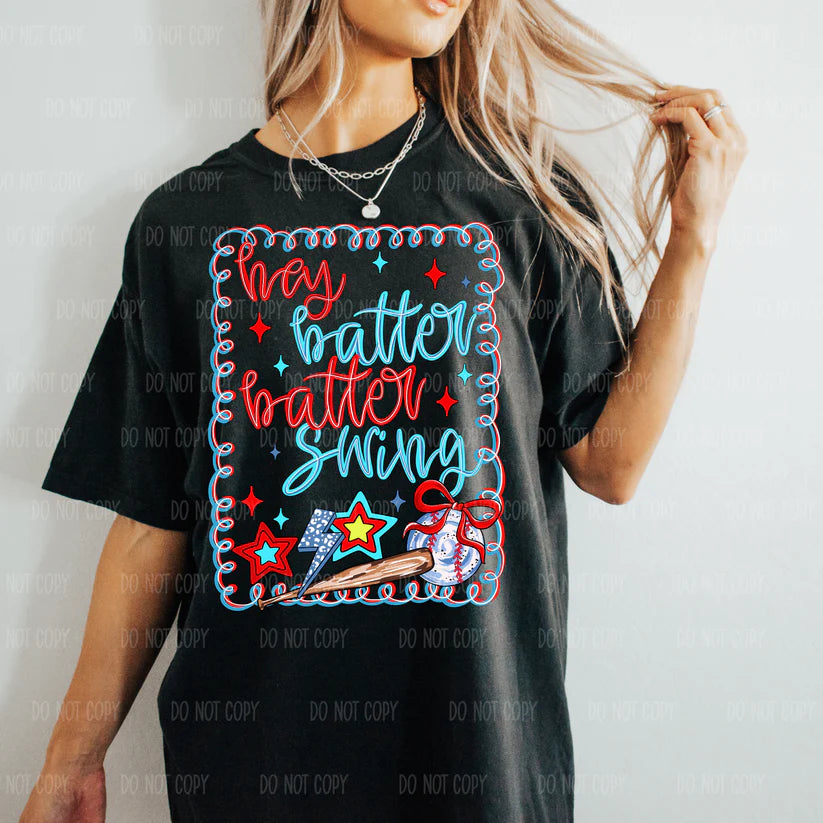 Baseball Hey Batter Batter Swing Tee Or Sweatshirt
