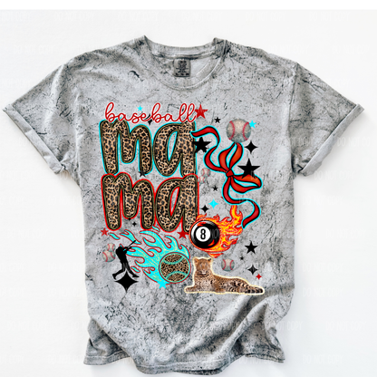 Leopard Baseball Mama Comfort Colors Tee