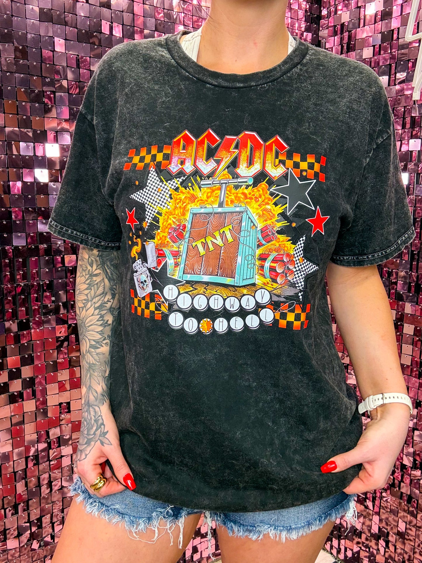 Acid Washed Band Tee