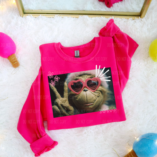 Pink Gr¡nch Single Print DTF Transfer