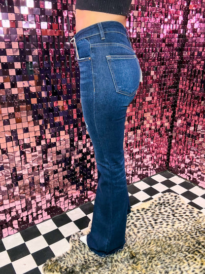 The Ryder Midrise Distressed Flare Jeans