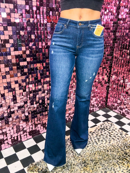 The Ryder Midrise Distressed Flare Jeans