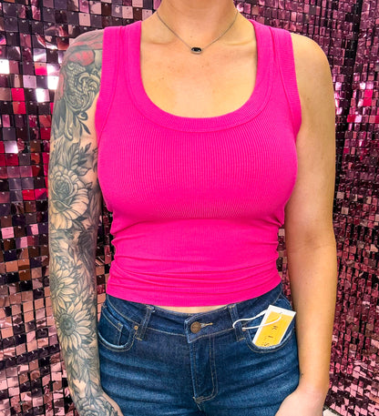 The Daisy Ribbed Scoopneck Tank