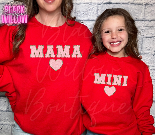 Mama & Mini Faux Sequin Sweatshirts