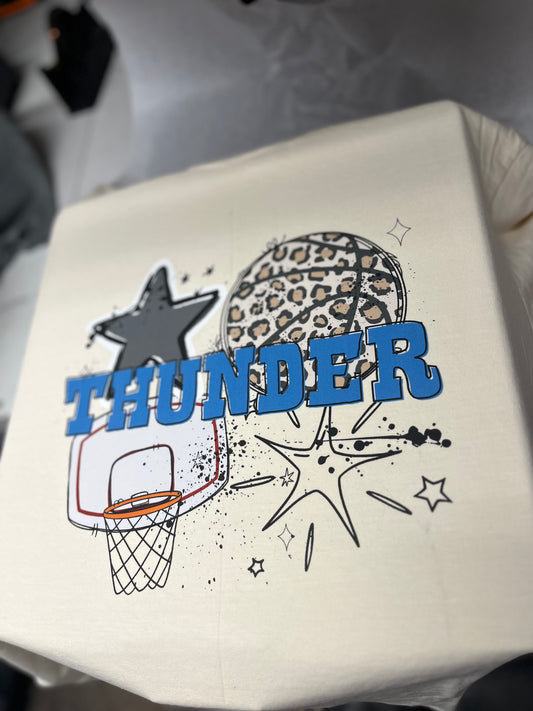 Thunder Basketball Tee Or Sweatshirt