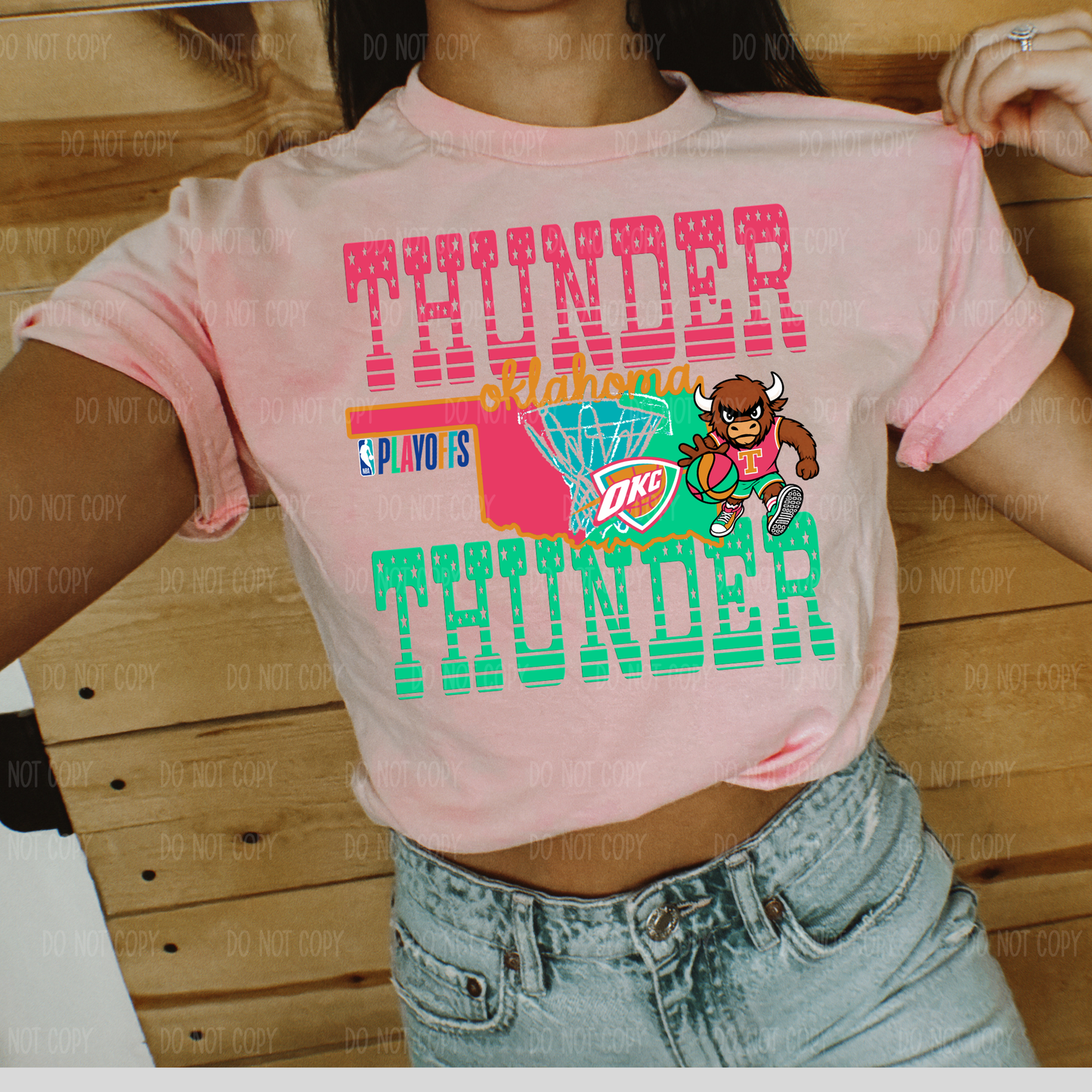 Thunder Basketball Tee Or Sweatshirt